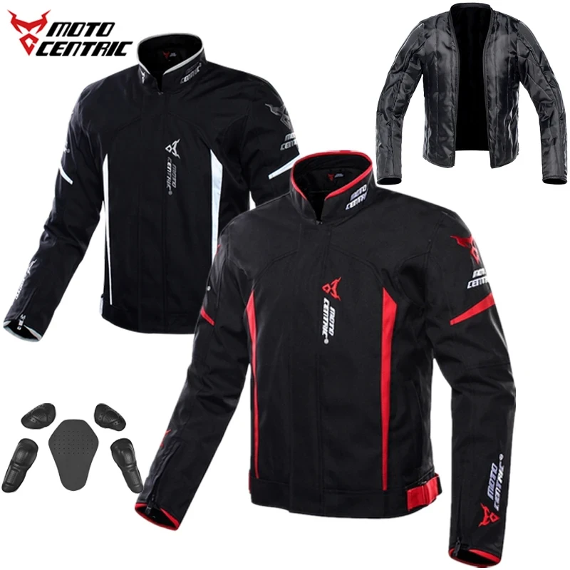 MOTOCENTRIC Men's Riding Jersey Motorcycle Jacket Waterproof Motocross Jacket With Protective Pads Motorbike Jacket Reflective