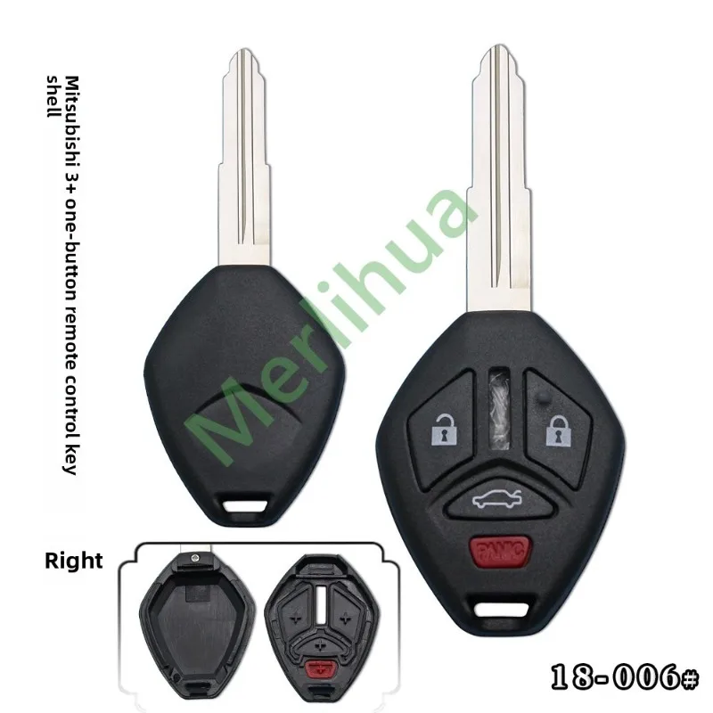 FOR Mitsubishi 3+1 Buttons Remote Key Shell Replacement Housing For Outlander Grandis ASX Spare Remote Fob Case