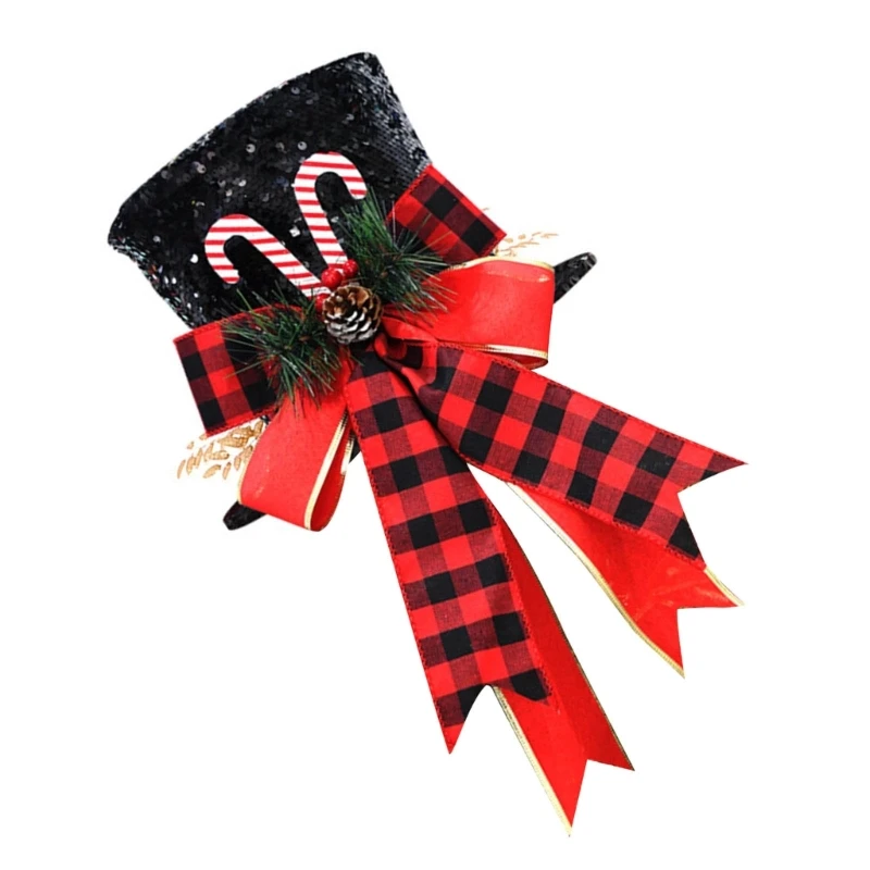 Christmas Tree Toppers Hat Tabletop Ornaments Seasonal Holiday Decorations Drop shipping image 3