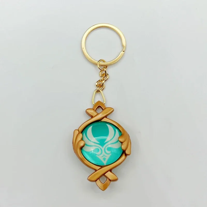 Game Impact Vision Fontaine Water God Focalors Lyney and Lynette Keychain Luminous 7 Element Eye Of Original God Toy KeyRing