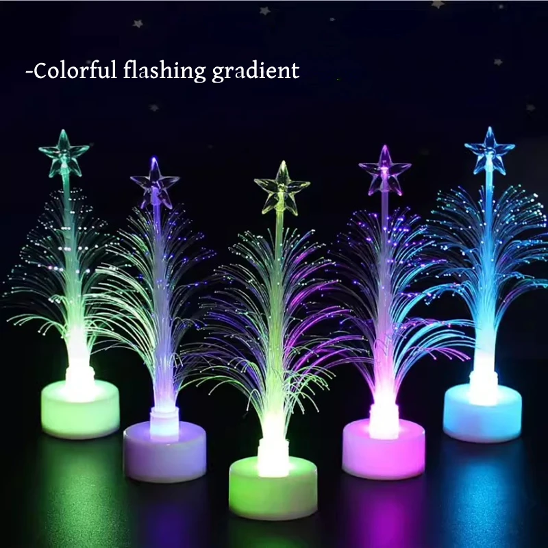 Multicolor Fiber Optic Christmas Tree Novelty Starry Sky Light Luminous Desktop Lights for Christmas Atmosphere Home Decor