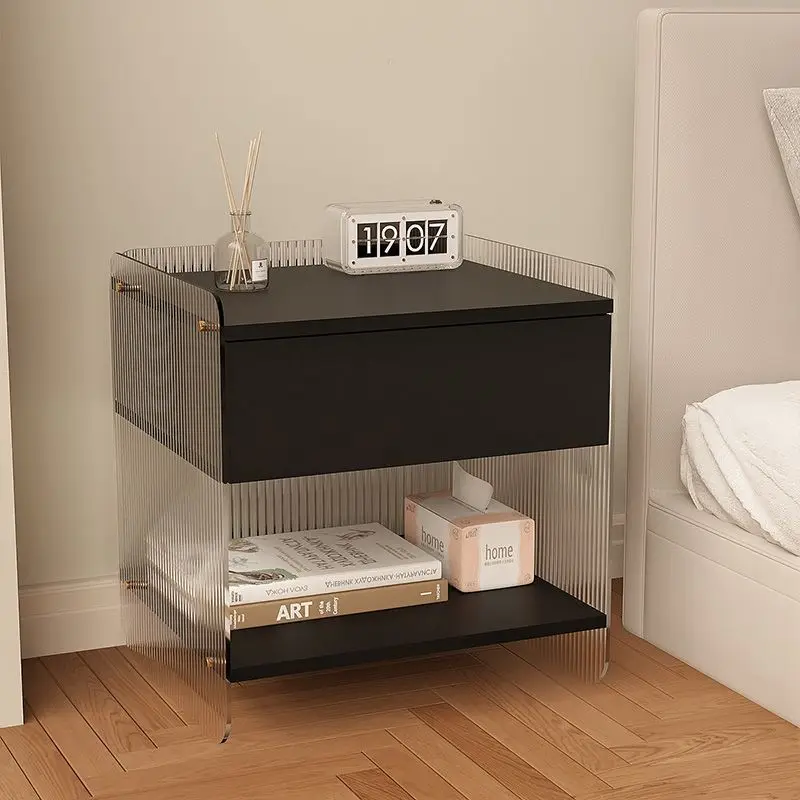 Acrylic storage bedside table Modern simple bedroom Small bedside table Storage locker Household drawer type