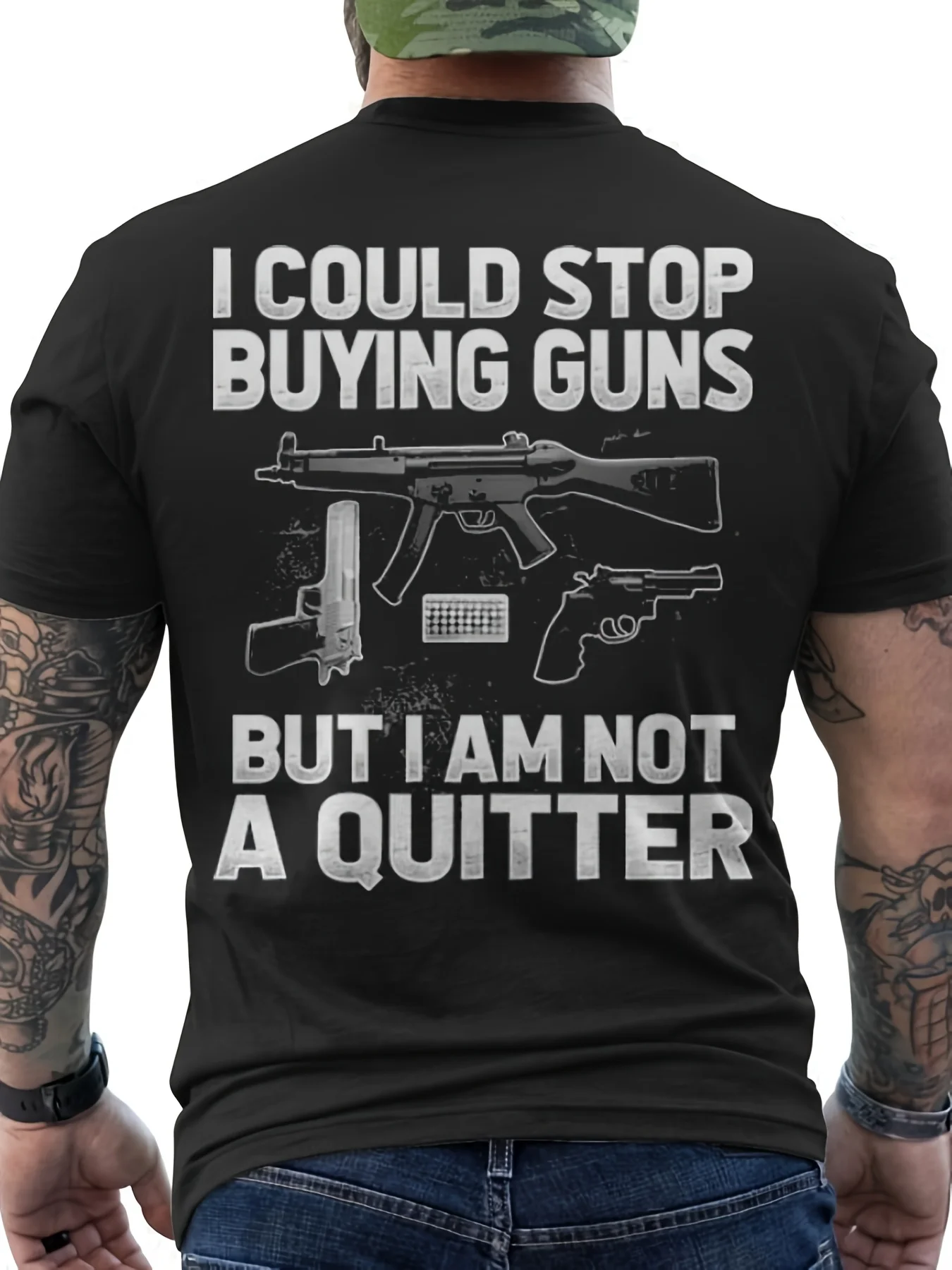 AR-15 Rifle & Bullet Casings Gun Rights Advocacy T-Shirt 100% Cotton O-Neck Short Sleeve Summer Casual Mens T-shirt Streetwear