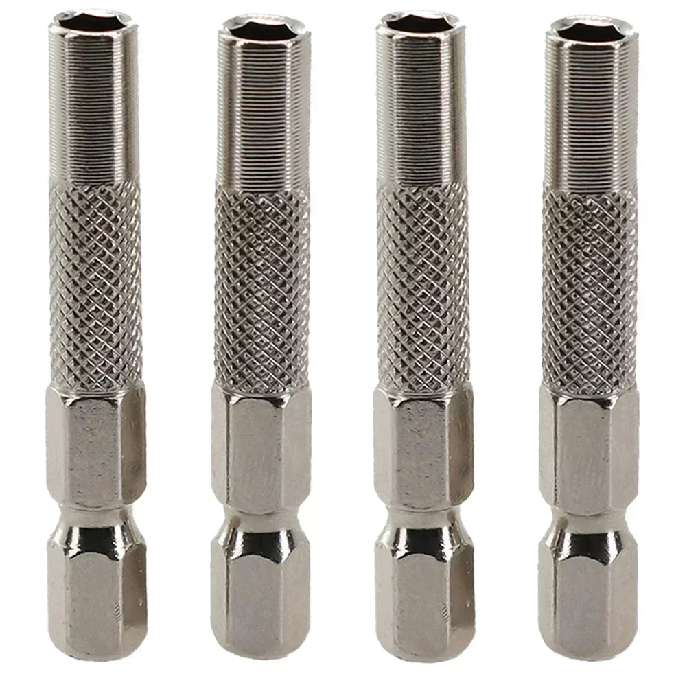 

4pcs Hex Shank 6.35mm 1/4inch Hex Insert Bit Adapter To 4mm Electric Screwdriver Socket Holder Micro Bit Adapter Magnetic Holder