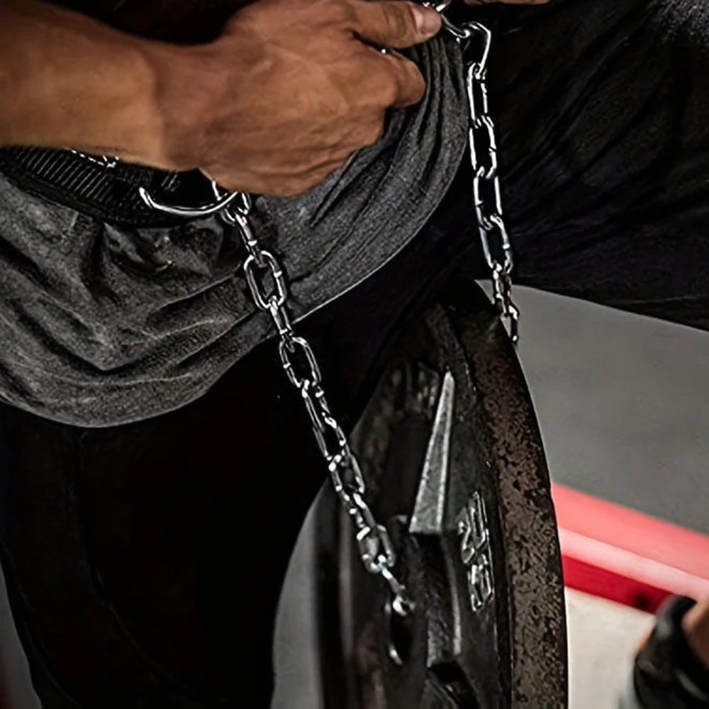 Chain Heavy Duty Weight Lifting Belt with Chain Dipping Belt Pull Up Chin Up Kettlebell Barbell Fitness Gym Thicken Belt