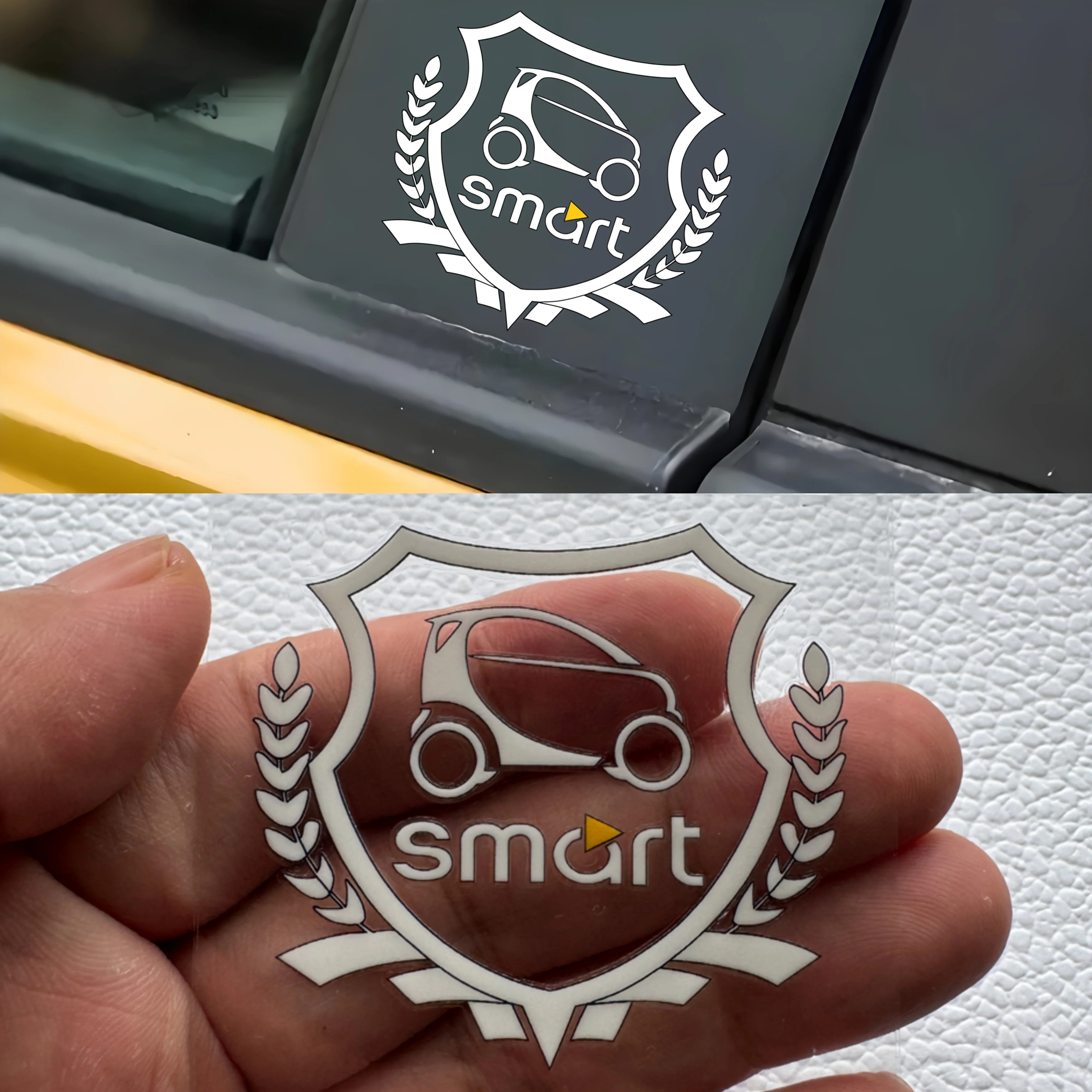 1 autocollant voiture - Emblème et décalcomanie automobile pour Benz Smart 451 453 Fortwo Forfour Accessoires, Autocollants