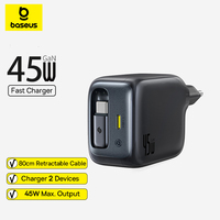 Baseus Enercore 45W PD Charger For iPhone Samsung Galaxy Fast Charger GaN Charger USB C Charger Portable Travel Charger Quick