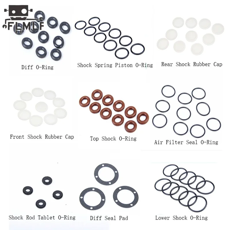 Shock Rubber Cap Air Filter O-Ring Differential Seal Ring Sealing Pad Oil Seal for 1/5 Losi 5ive-t Rovan LT KM X2 DTT FID QL