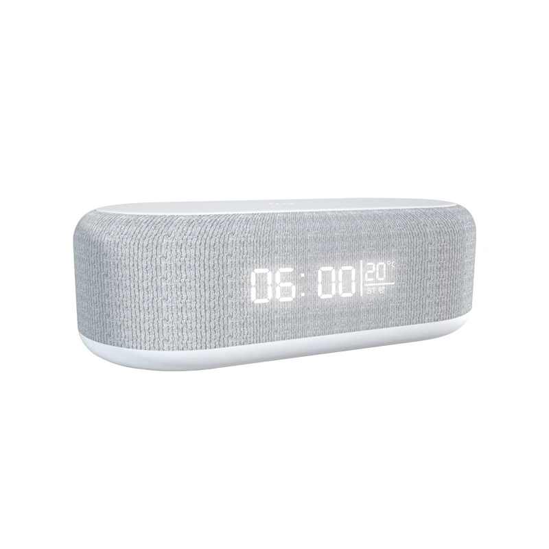 

Multifunctional 6-in-1 audio speaker with luminous temperature display wireless charger night light alarm clock