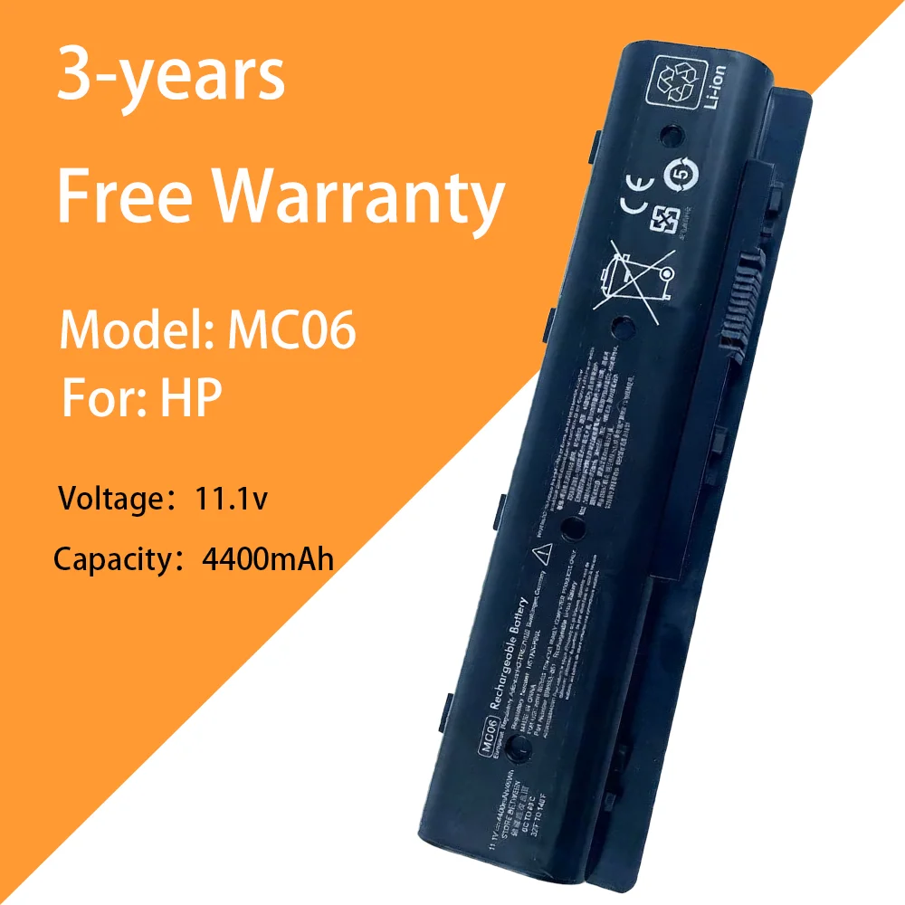 

11,1 В, 4400 мАч, 6 ячеек, новый аккумулятор для ноутбука MC06 для HP MC04 MC06062 TPN-C123