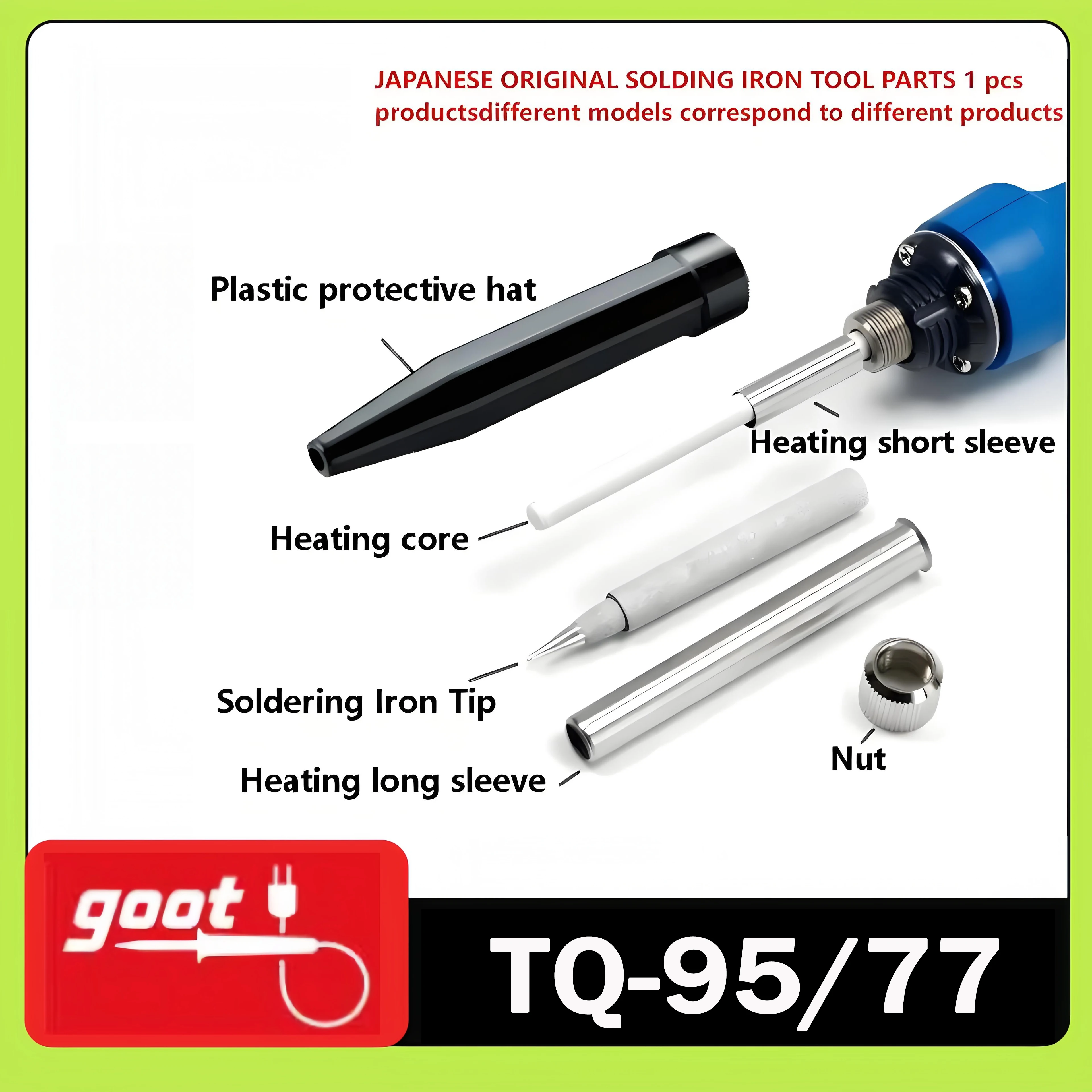 

Goot TQ-95/77 Parts of Welding Iron Tools, Welding Accessories, Heating Cartridge, Welding Iron Head Heating Core