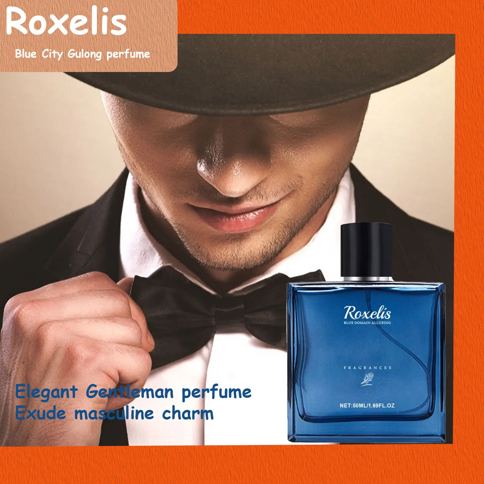 

Roxelis 50ml Charmig Cologne Perfume Spray Men's Blue Domain Fragrance Lasting Scent Pheromone Flirting Romantic Dating Perfume