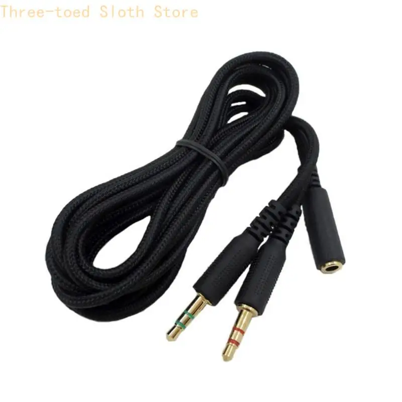 Verbessertes 3,5-mm-Nylonkabel, Buchse auf Stecker, 1 auf 2 Verlängerungskabel für Headset E74A – Detail 7