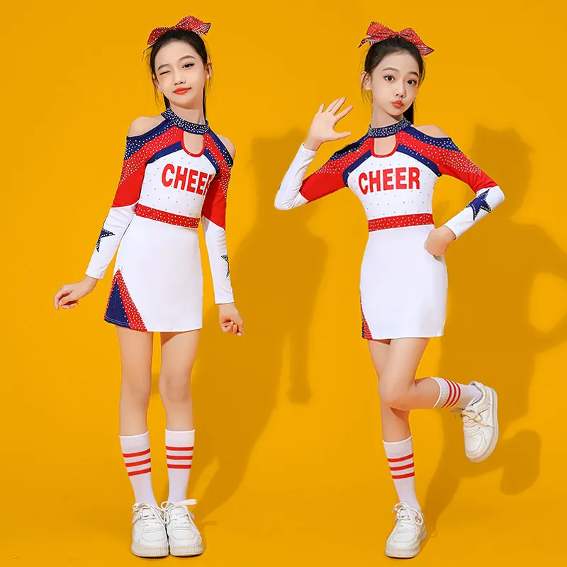 

Children's Dance Costumes Cheerleading Competition Costumes Are Used for Group Sports Performances Aerobics Competitions