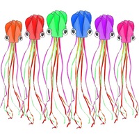 Orange 3D Octopus Kite New Arrive 4m Giant Good Flying Soft Kite DIY Toy Children Flying Kite Friend Game