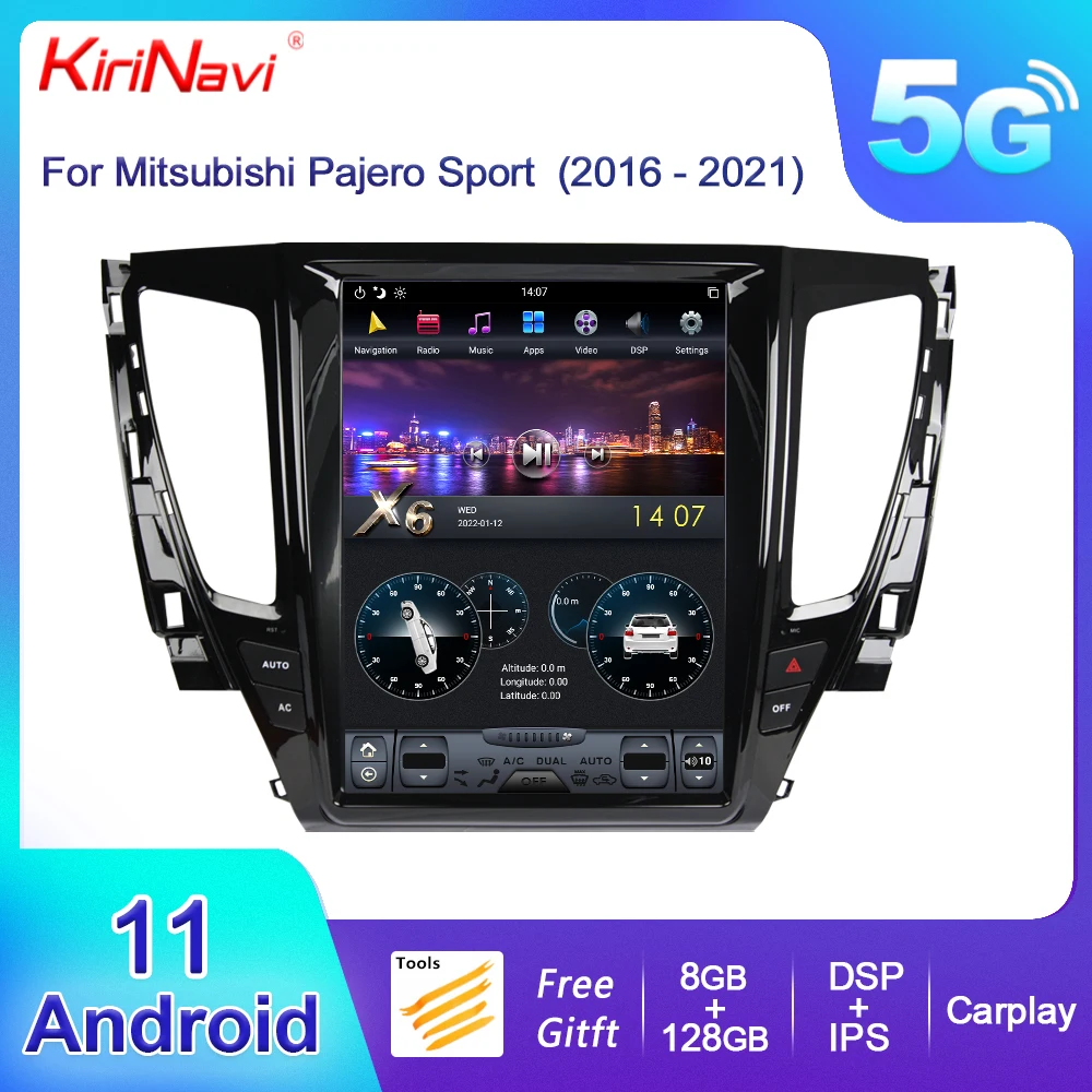 

KiriNavi Vertical Screen Tesla Style Android 11 Car Radio For Mitsubishi Pajero Sport Auto Dvd Multimedia Player GPS Navigation