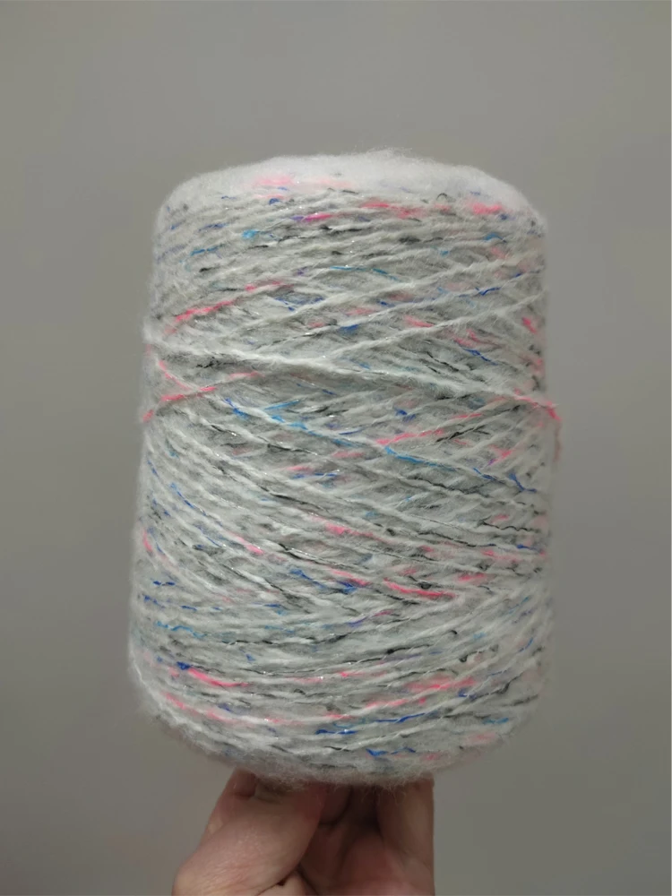 Colorful Space Dye 500g Acrylic Silver Silk Mohair Yarn Unique Scarf Sweater Crochet Fancy Yarn Knitting Thread 8