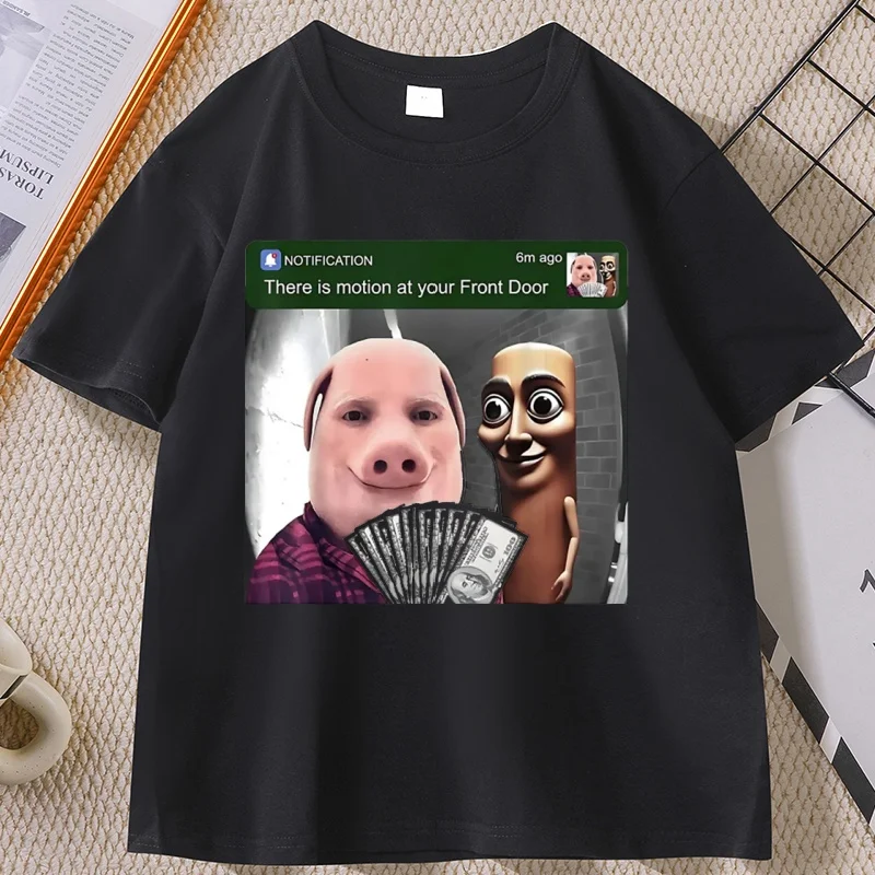 John Pork and Tung Tung Tung Sahur Graphic T Shirts Funny Cotton Short Sleeve Round Neck Printed Tshirt Woman Clothing Tops