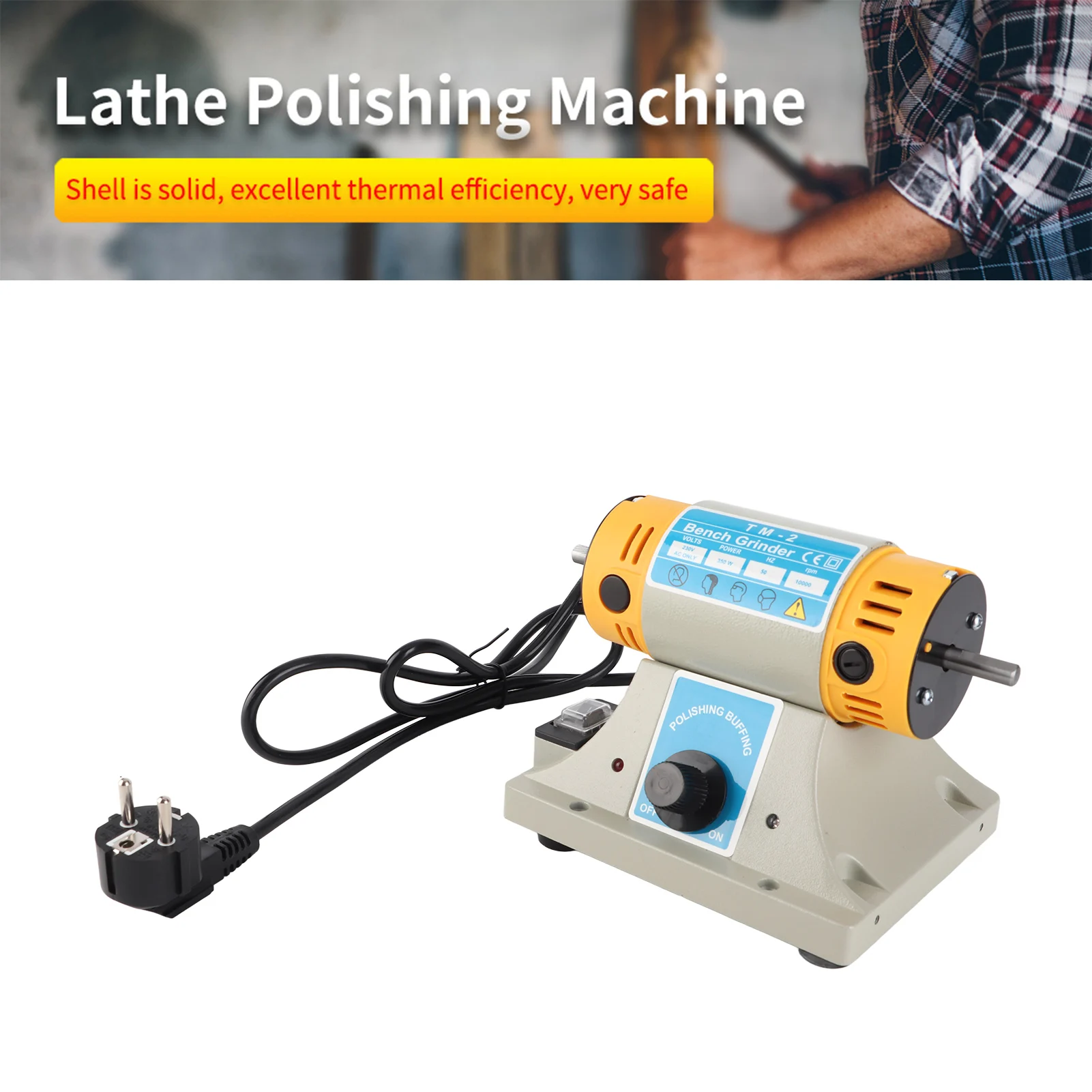 【New】350W Electric Grinder Polishing Machine for Jewelry Dental Lathe Motor Lathe Polishing Machine