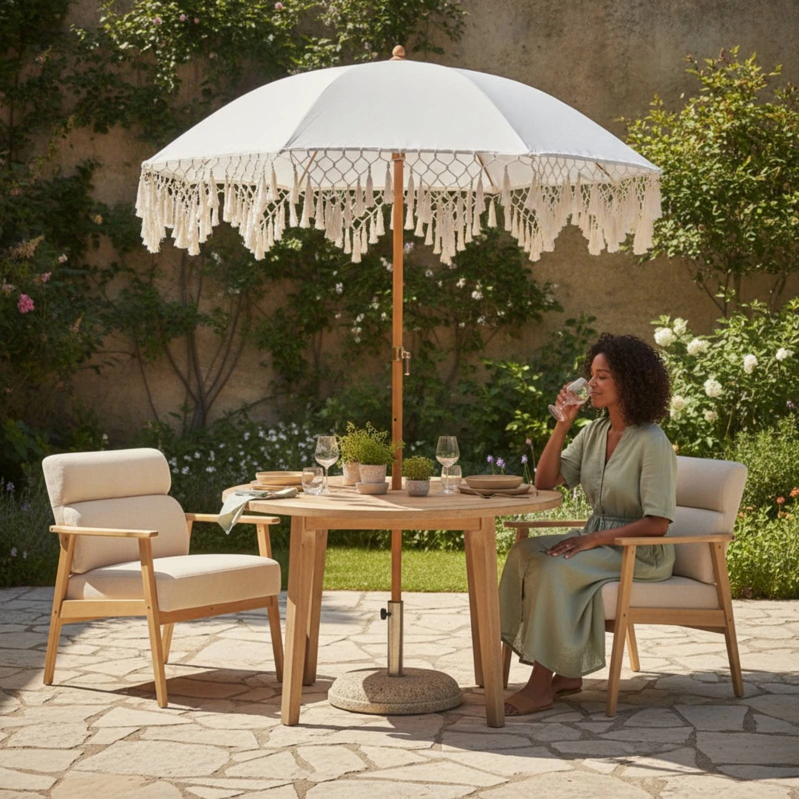 Зонт-парасоль в стиле бохо с к – обзор и цена Outdoor Furniture Umbrella