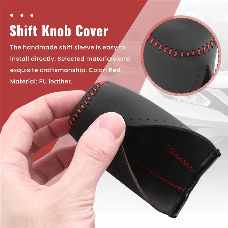 Leather Gear Shift Knob Cover For Toyota Corolla Rav4 Rav 4 2014-2019 Automatic Hand-Stitched DIY Gear Shift Collars-X67A