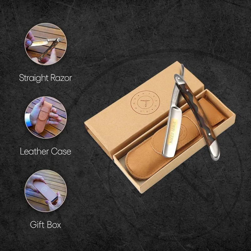 Прямая бритва Meliant — готовая для бритья японская нержавеющая сталь + прямая бритва из оливкового дерева для мужчин, одобренная парикмахерская, бритье для закрытия