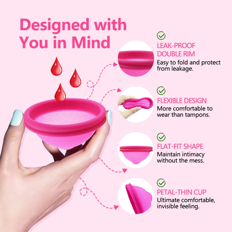 Hypoallergenic Certified Menstrual Disc Reusable 100% Silicone Disk Women\'s Menstrual Collector Period Flat Menstrual Cup Disco