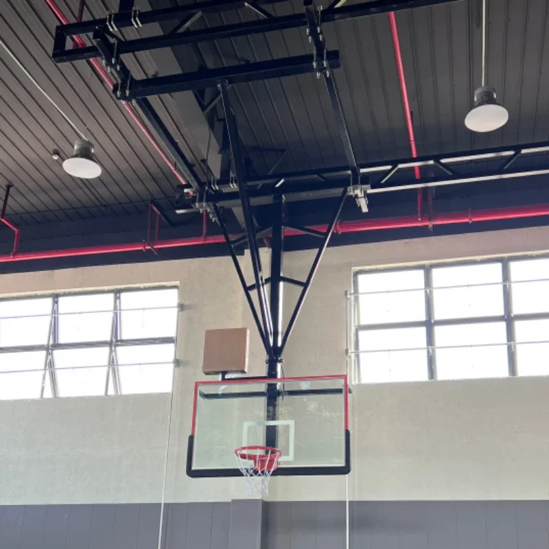 Children Adult Ceiling Basketball Stand Wall-Mounted Basketball Stand Basketball Hall Dedicated Hand Lifting and Foldable