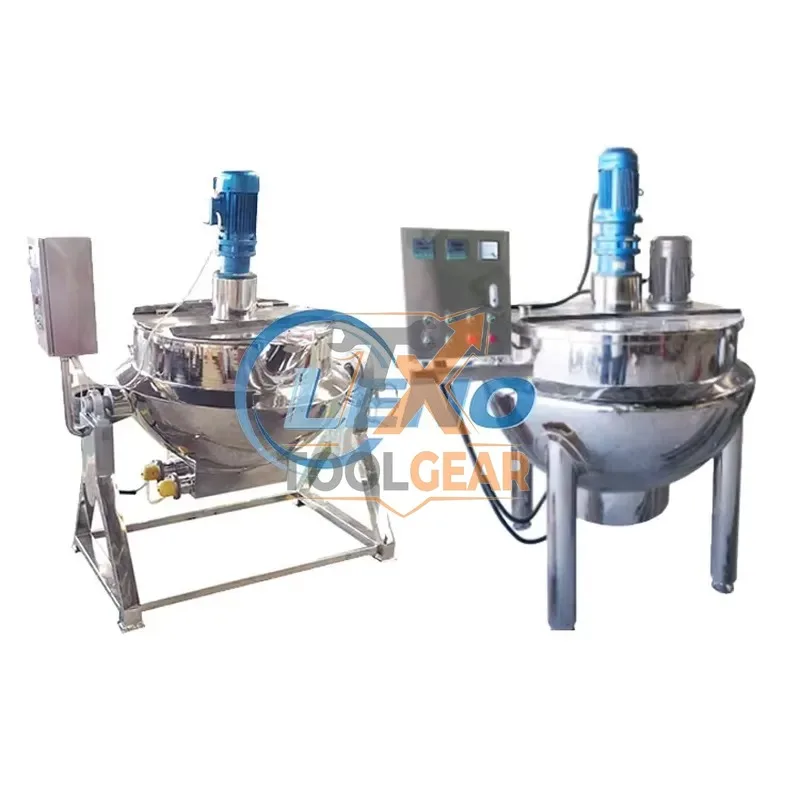 2026hotsale* LENO Stainless Steel Steam Electrical Jacketed Pot Heating Mixing Industrial Cooker Titlting Fixed Cooking