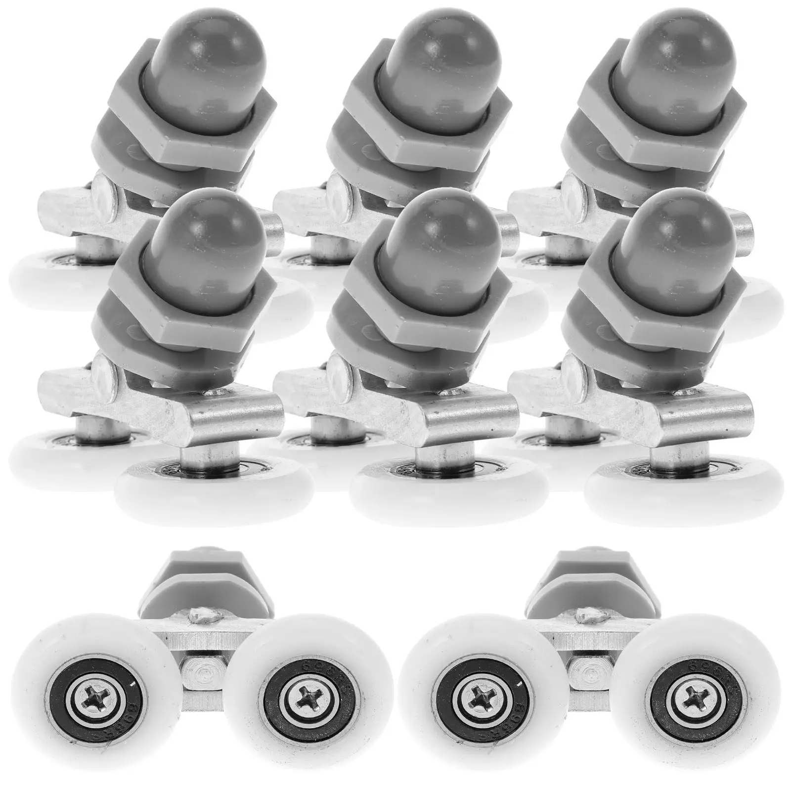 8Pcs Double-Wheel Shower Door Rollers for Smooth Sliding Glass Doors Easy Installation Compatible with Most Shower Enclosures