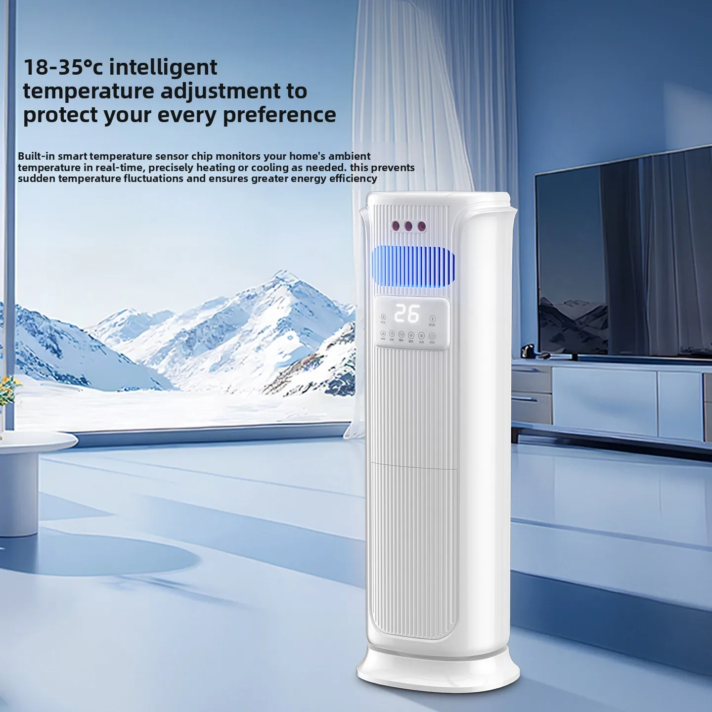 Ventilateur-climatiseur CX double fonction, chauffage et réfrigération intégrés, silencieux, mobile, pour chambre à coucher.