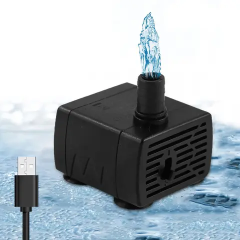 울트라 조용한 USB 수족관 물고기 탱크 여과 펌프 미니 애완 동물 분수 잠수정 조절 흐름 물 순환 펌프 5V 5W