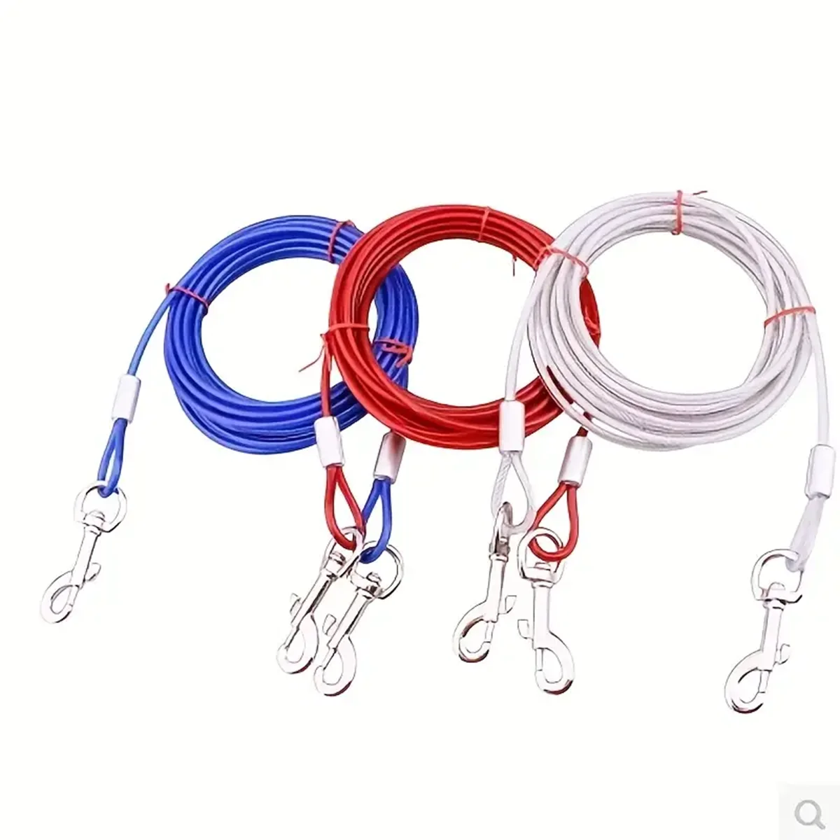 3m/5m Edelstahl-Hundeleine für hohe Beanspruchung, geeignet für kleine und große Hunde, bissfeste Stahlseil-Leine, Haustierleine. – Detail 8
