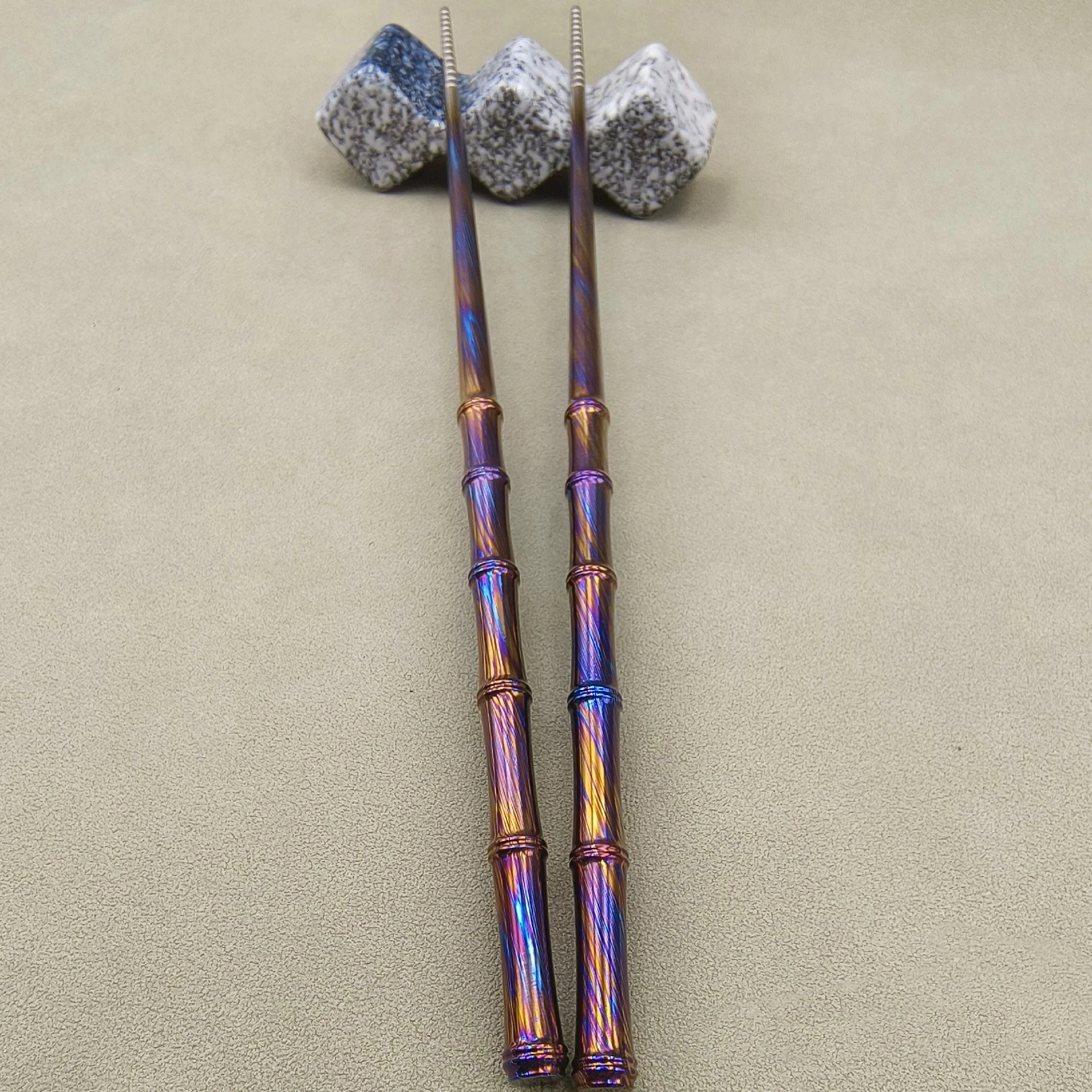 Titanium Damascus  Chopsticks Premium Healthy for Gift