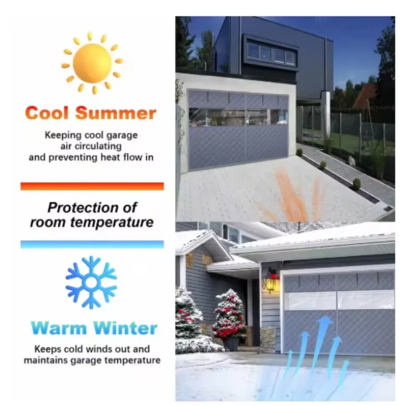 Garage Visvual Door Curtain Custom Size Magnetic Winter Thickened Oxford Cloth Cold-Proof Warm Windproof Heat Insulation Curtain