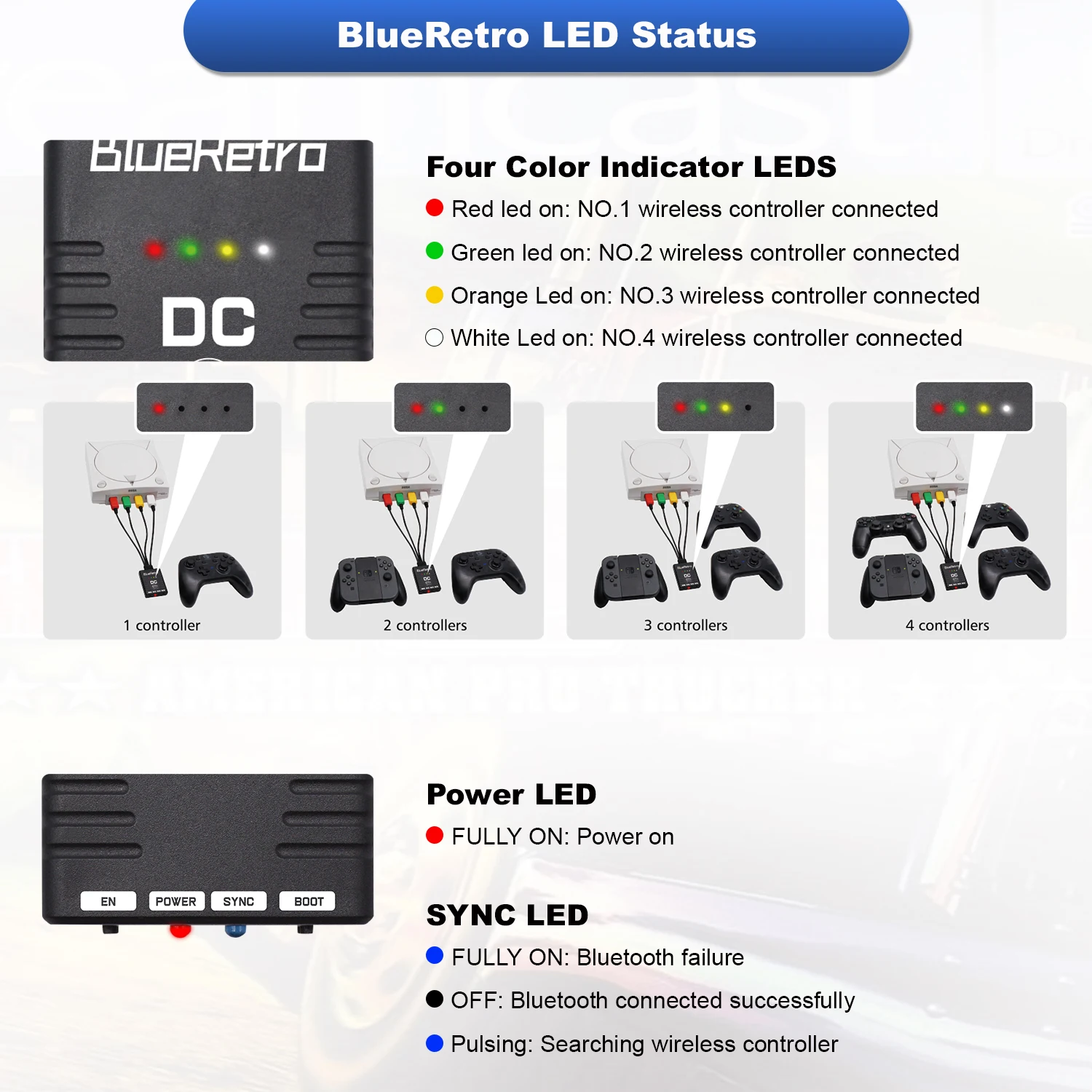 محول وحدة تحكم ألعاب لاسلكية من BlueRetro لمحول SEGA DreamCast DC يدعم PS4 PS5 8bitdo WiiU Switch Pro Joystick