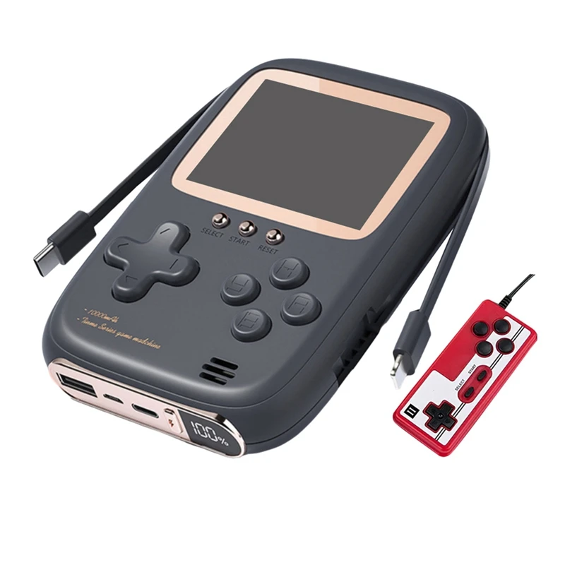 Handheld Retro Game Console+Controller 2-In-1 10000 Mah With Two-Wire Charging Nostalgic Retro Childhood Games