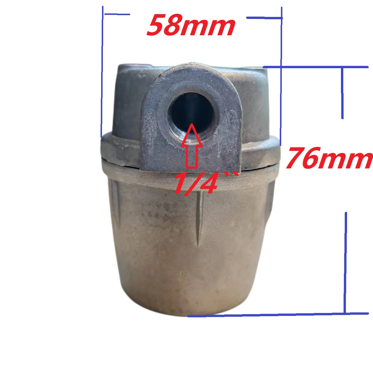 Petit filtre à huile pour Eva diesel, 1/4 "-1/4", 120 mailles, crépine, tasse entièrement en aluminium, filtre à carburant pour microphone et Eva