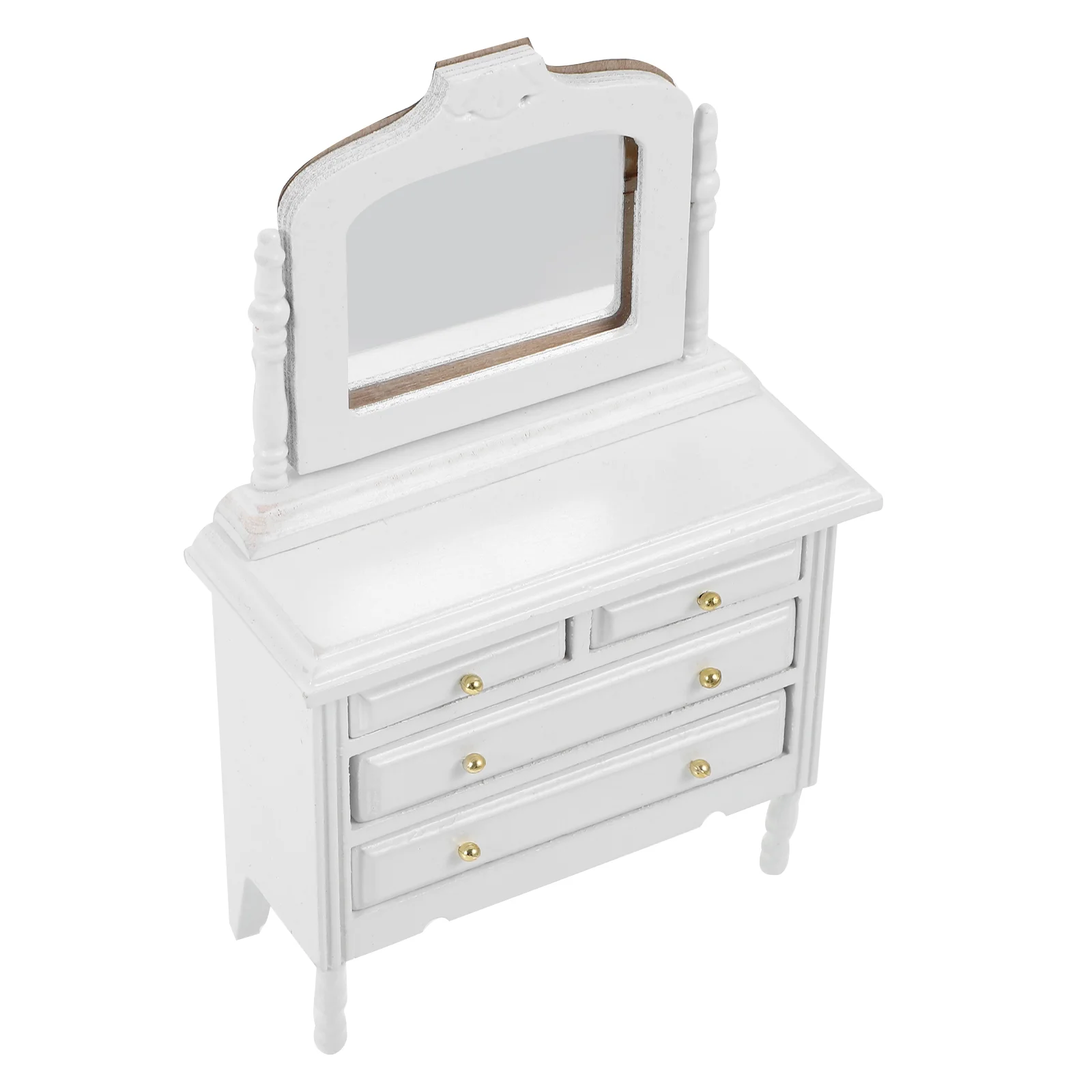 

Miniature 1 12 Scale Wooden Dressing Cabinet Elegant Mini Dollhouse Vanity Table Bedroom Furniture Decor Realistic Craftsmanship