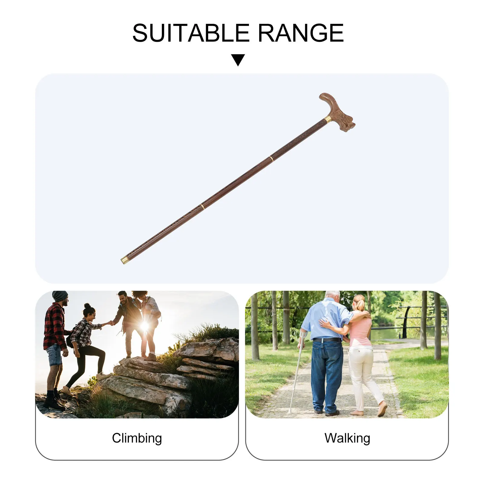 

Durable Chicken Wing Wood Detachable Elderly Walking Stick Portable Anti-Skid Walking Pole Rod for Outdoor Use