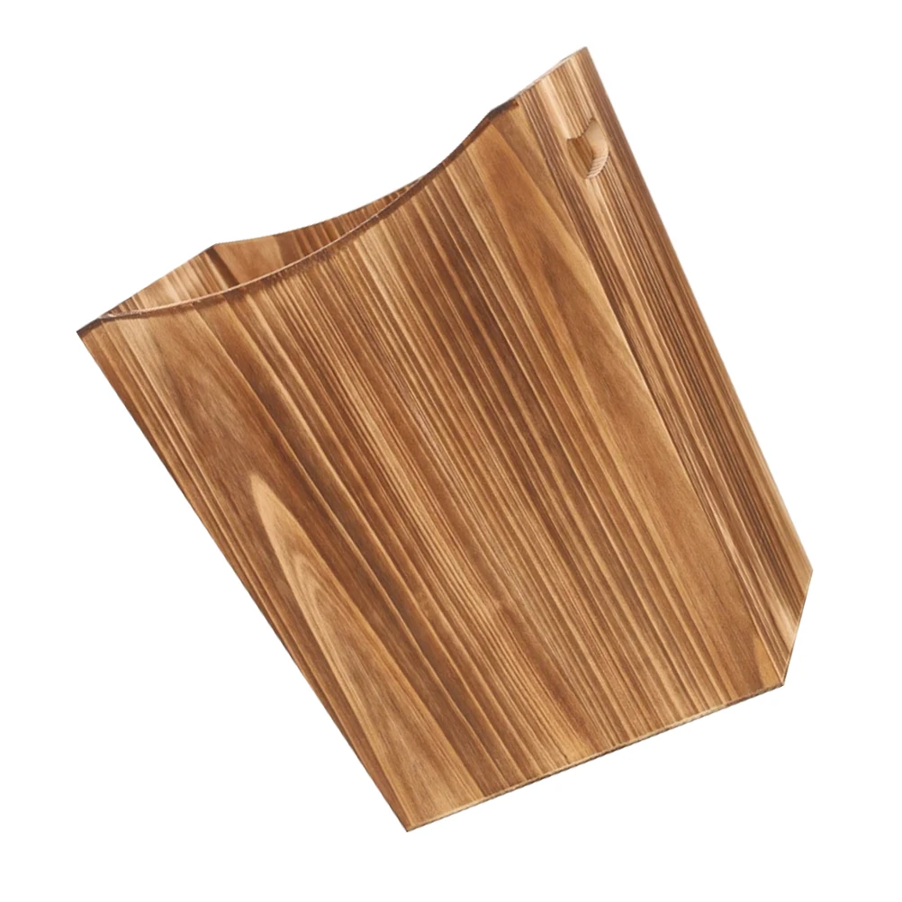 

Wooden Trash Can Rectangular Rustic Wastebasket Laundry Basket Office Bedroom Bathroom Kitchen Use Laundry Bins