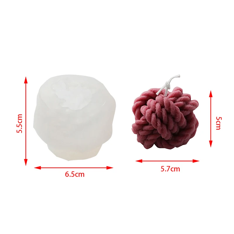 Knitting Wool Silicone Candle Mold DIY Gypsum Plaster Ball Soap Silicon Moulds