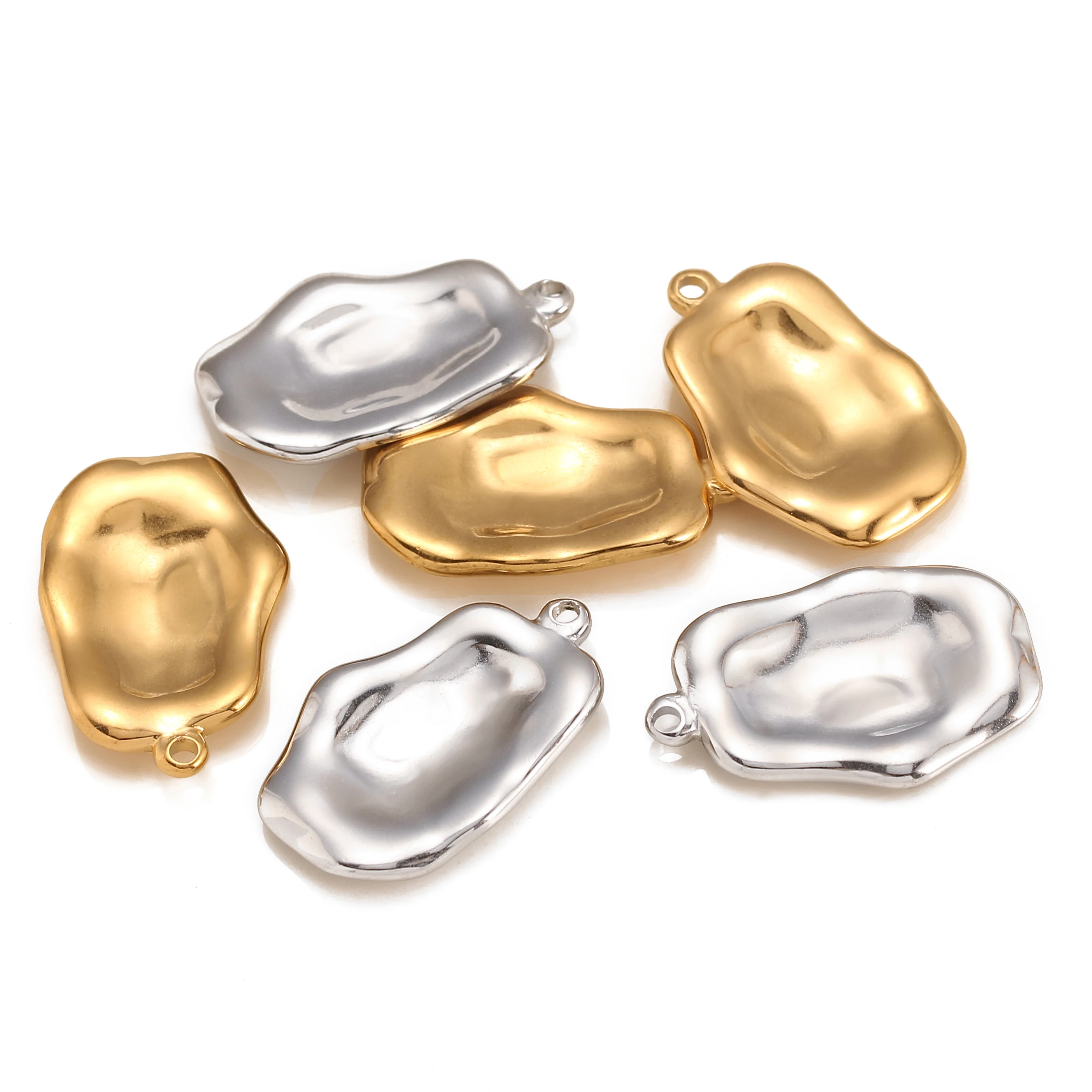 DOOYIO 3pcs/Lot Stainless Steel Irregular Geometry Charms Necklace Bracelet Earring Pendants DIY Jewelry Making Accessories