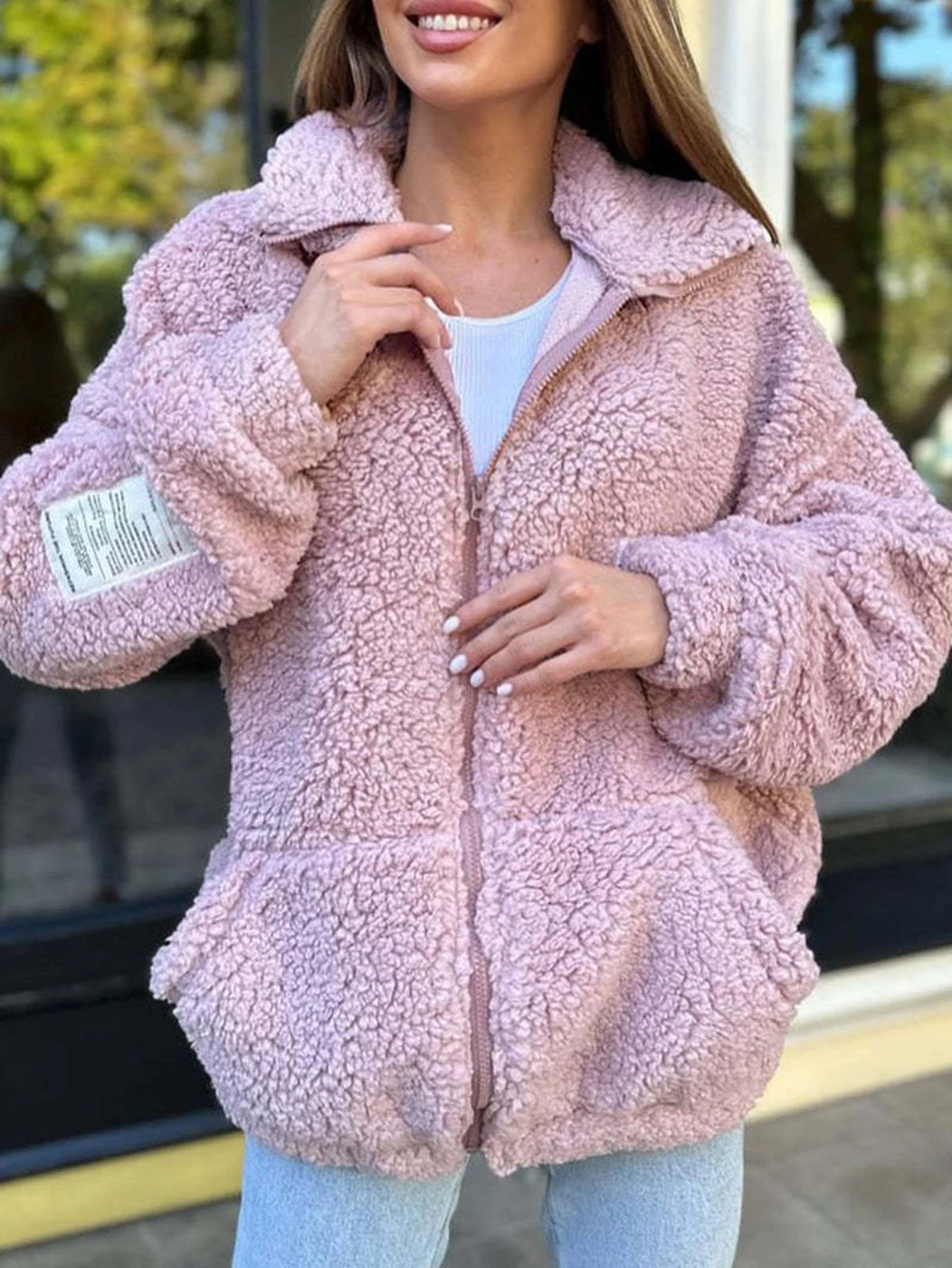 

Женское зимнее модное пальто, удобная клетчатая плюшевая текстура, рубашка с воротником и длинным рукавом, уличная повседневная куртка