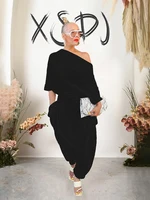 Womans Clothing Plus Size Jumpsuit Backless V Neck Ladies Solid Color One Piece Outfit Cargo Pant Sexy Summer Loose Jumpsuit - Image 3