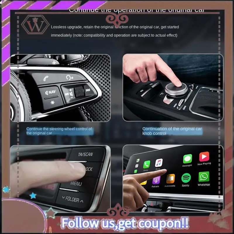 

ABBG-автомобильный адаптер 2 в 1, беспроводной адаптер Carplay Android, беспроводной адаптер Carplay Ai TV Box с проводной Carplay Ai Box