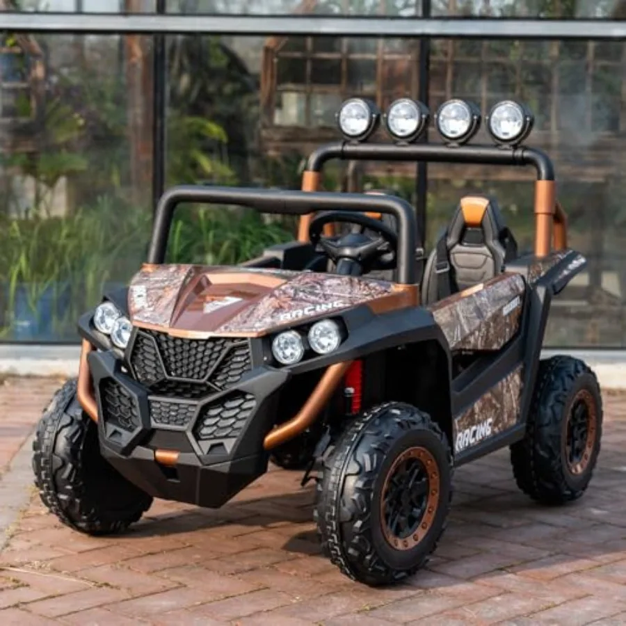 

24V 2 Seater Ride-On UTV 4WD Electric Car with Parent Remote Control 4x200W Motor LED Headlights Searchlights Bluetooth Music S