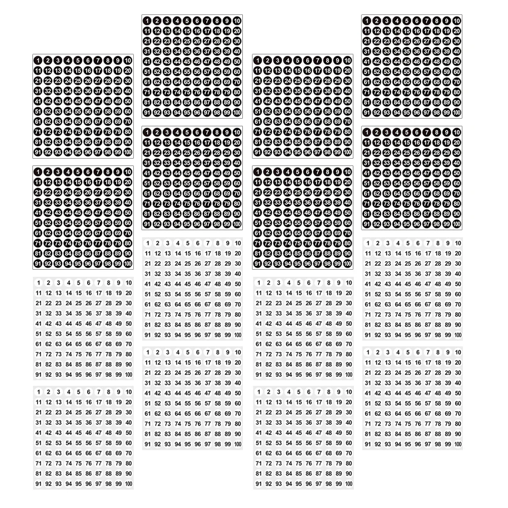 5000pcs Numbered Label Stickers 1-100 10Mm Round Colored Vinyl Decals For Classroom School Office Inventory Management Folder