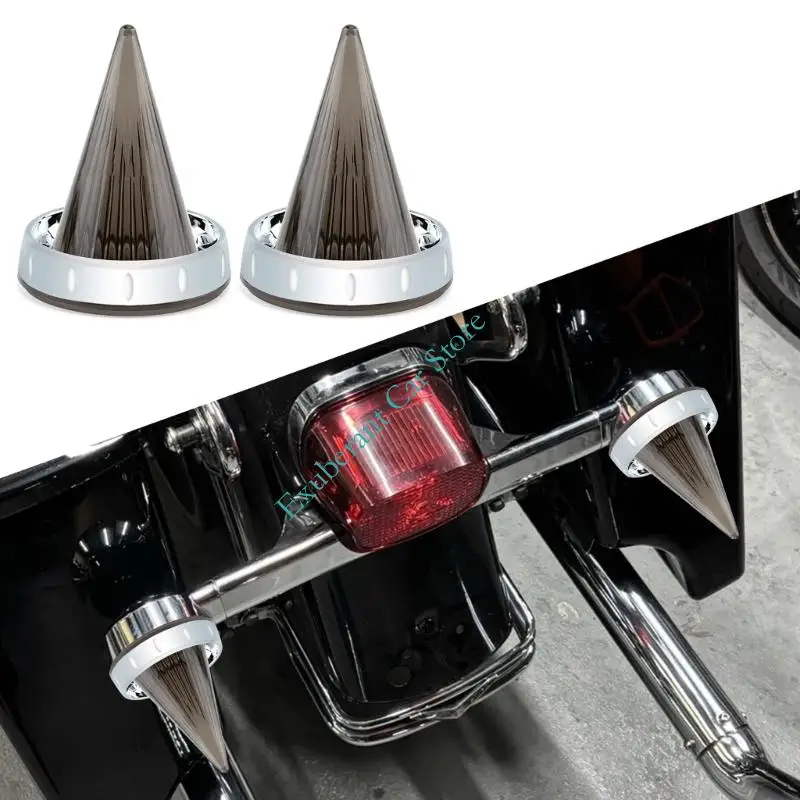 Motorcycle Turn Lens Cover Cone Ribbed Turn Lamp Housing 2Pcs Cone Ribbed Housing Replacement for 1986-2021