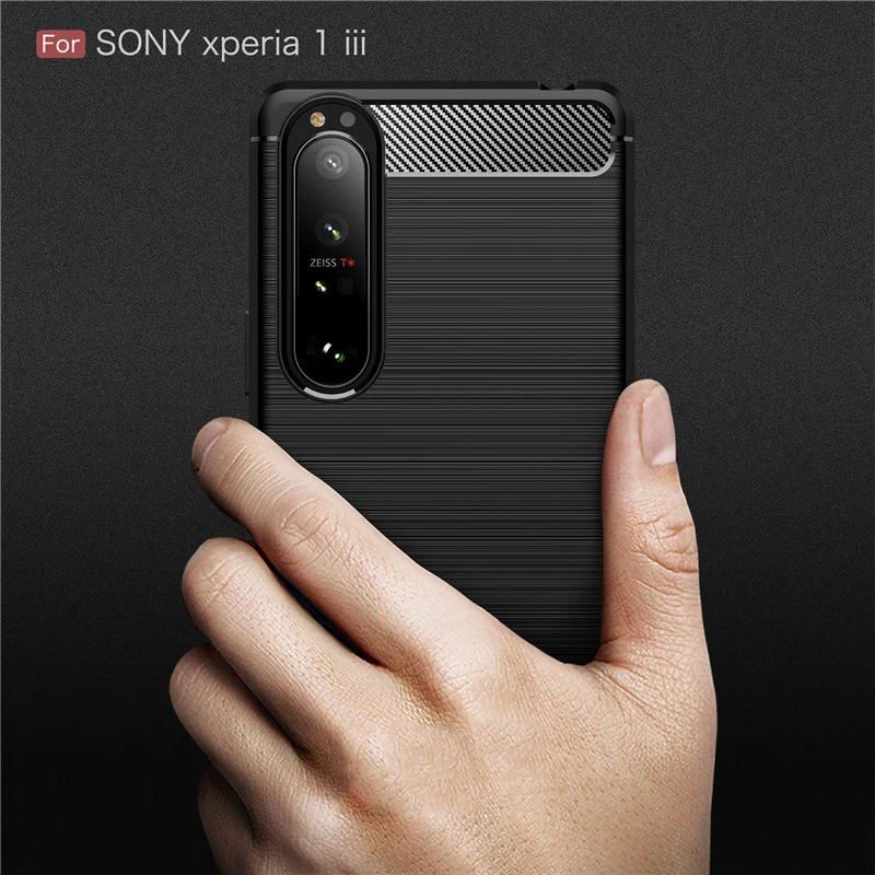 For Cover Sony Xperia 1 III Case For Sony Xperia 1 III Capa Silicone Carbon Fiber Soft TPU For Fundas Sony Xperia 10 1 III Cover